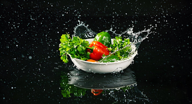 Vegetables in Bowl Splash