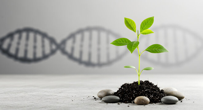 Plant Growth Beneath Dna Strand