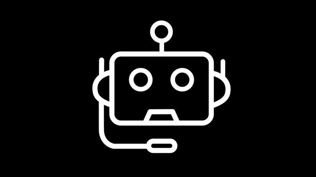 AI Robot Customer Support Assistance Icon Animation