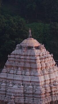 Vertical Aerial View of Simhachalam Temple Visakhapatnam India