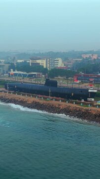 Vertical Aerial View of TU-142 Aircraft Museum RK Beach Visakhapatnam India