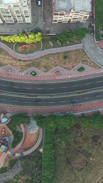Vertical Aerial View of TU-142 Aircraft Museum RK Beach Visakhapatnam India