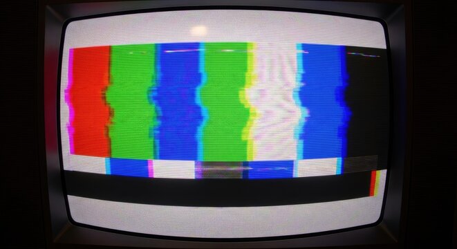 Vintage Television Screen Color Bars.
