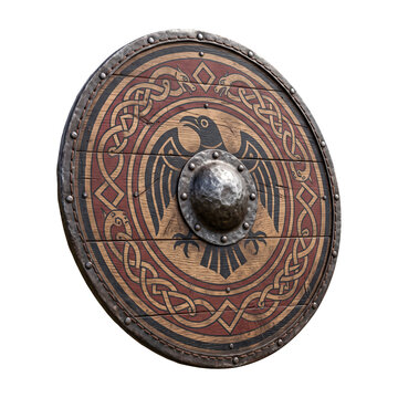 Viking shield isolated object