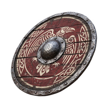 Viking shield isolated object