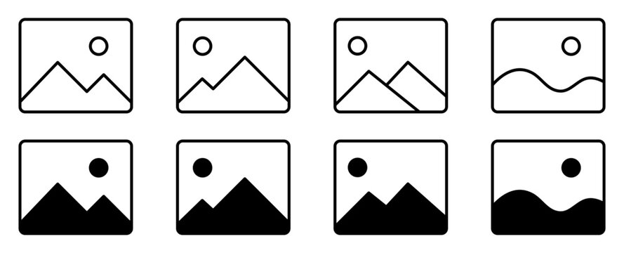 Gallery image placeholder icons. Ideal for UI, web, app, gallery, media, and design projects.