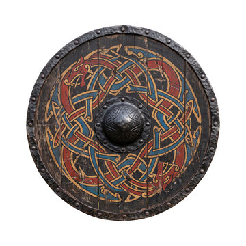 Viking shield isolated object