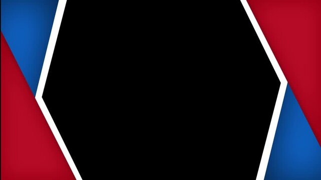 Red and Blue Modern Geometric Motion Frame Border Video Overlay