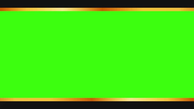 Gold Frame Metallic Border Animation Overlay on Green Screen