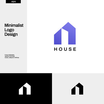 Purple-Colored Abstract Geometry Building Logo