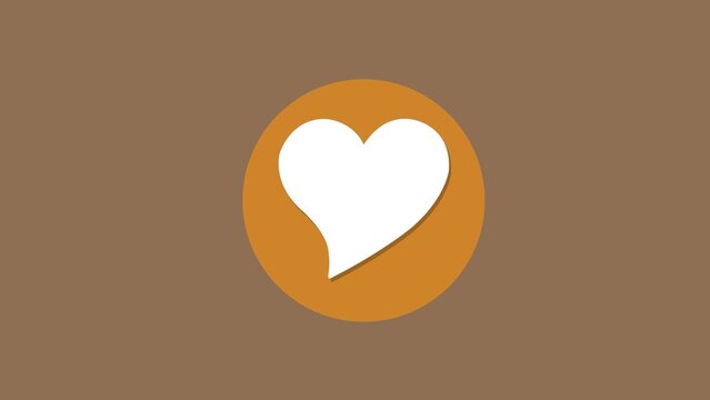 Minimal White Heart Symbol in Glowing Orange Circle