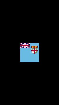 3D Rotating Fiji Flag Cube Animation with Transparent Background