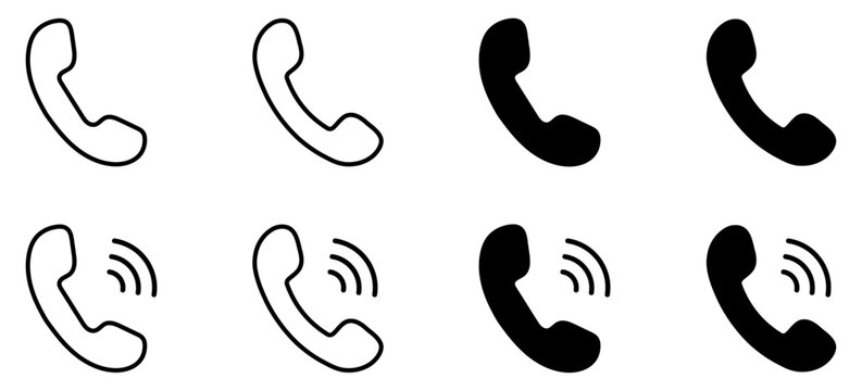Phone, call, telephone, contact, and communication icons for mobile apps, websites, business interfaces, and digital communication designs.