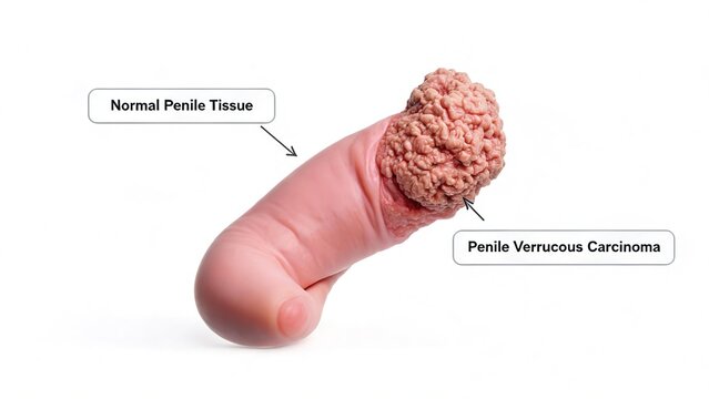 Penile Verrucous Carcinoma, Rare Genital Skin Lesion, Clinical Medical Photography for Dermatology and Urology Reference

