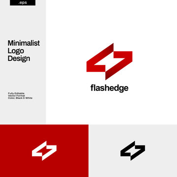 Simple Square Flash Symbol Logo Design