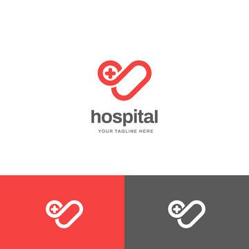 Medical Heart Shape Logo Design Template
