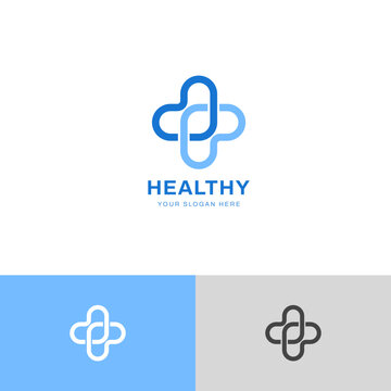 Simple Blue Medical Business Logo Design
