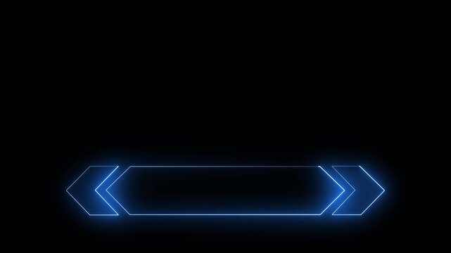 Lower third blue neon line animation title. Simple and easy to use. Futuristic design lower third banner animation. Broadcast news lower third banner template design 4k video animation