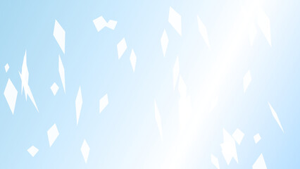 Scattered white diamond fragments on soft blue gradient © Md