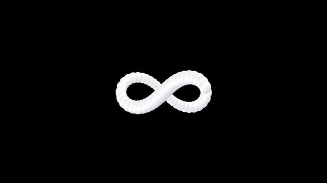 Infinity Symbol Design with a Textured, Grainy Effect Against a Solid Black Background. Abstract Concept Illustration for Endless Possibilities.
