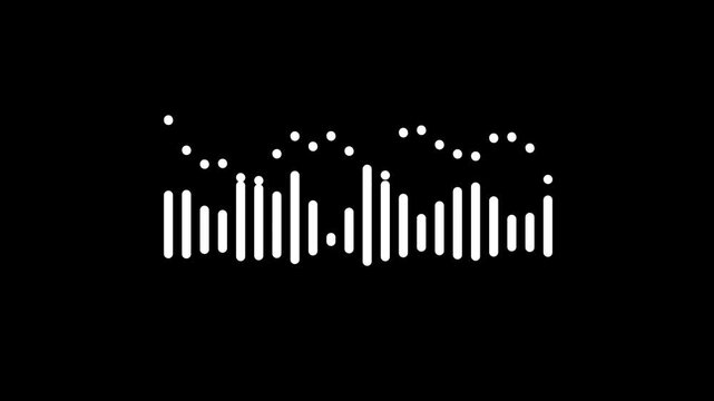 Sound equalizer display waveform isolated on black backgrounds animated video
