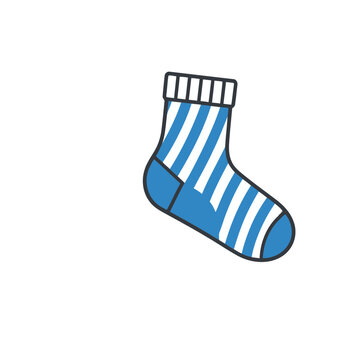 Blue and white striped sock icon