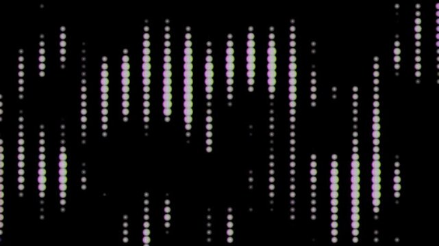 abstract visual overlay of cascading digital dots forming intricate patterns against a dark background