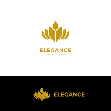 Abstract Simple Gold Luxury Flower Shape Logo Sign Symbol Icon
