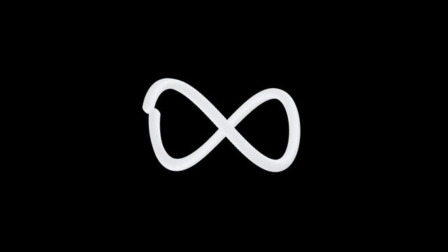 Infinity Symbol Design with a Clean, Minimalist Aesthetic Against a Stark Black Background. Abstract Concept Illustration for Endless Possibilities.