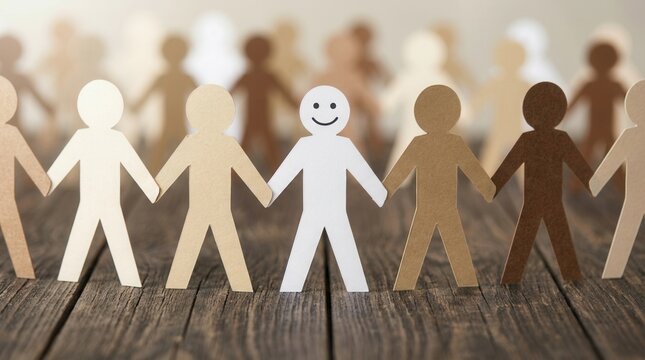 Paper stick figures holding hands to welcome a new member for smooth team onboarding.