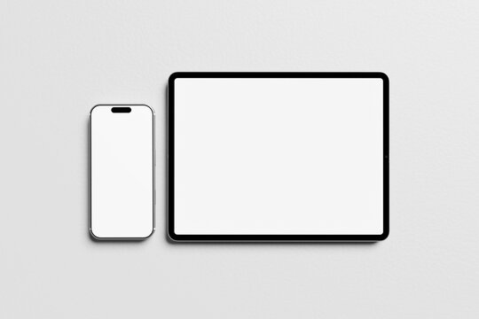 Blank tablet and smartphone mockup