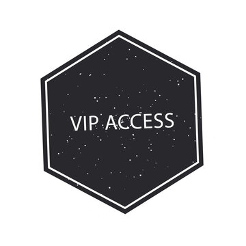 Hexagonal vip access badge design isolated on transparent background
