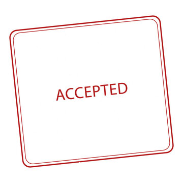 Red rubber stamp with the word accepted isolated on transparent background