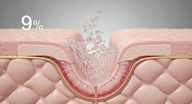 Skin pore with deep hydration serum droplet penetration and absorption