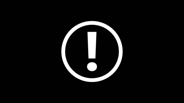 warning sign and danger icon animation.warning sign exclamation mark and danger warning sign on black background. warning attention icon and alert design animation on Motion Graphics..