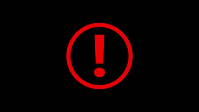 warning sign and danger icon animation.warning sign exclamation mark and danger warning sign on black background. warning attention icon and alert design animation on Motion Graphics..