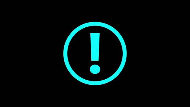warning sign and danger icon animation.warning sign exclamation mark and danger warning sign on black background. warning attention icon and alert design animation on Motion Graphics..
