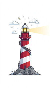 lighthouse on a white background