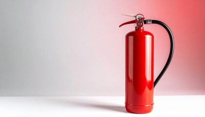 Obraz premium Red Fire Extinguisher with White and Red Background