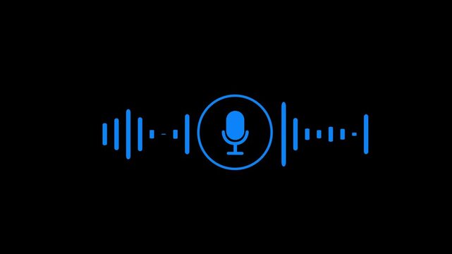 Microphone icon animation on green background. music bar in microphone icon of Motion graphics concept, 4k Animation...