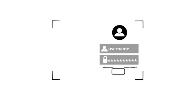 Cyber attack targeting online account authentication login security.Hacker attempting unauthorized access to personal data password breach,phishing,encryption vulnerability and 4K Animation..