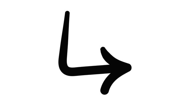 Modern vector graphic of a stylized bent arrow, perfectly illustrating a change in direction or a clear path forward, ideal for user interface, navigation, or conceptual design projects