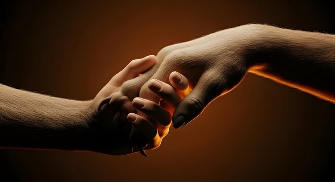 Two People Holding Hands Symbolizing Connection Support and Mutual Trust in a Warm Artistic Lighting Environment