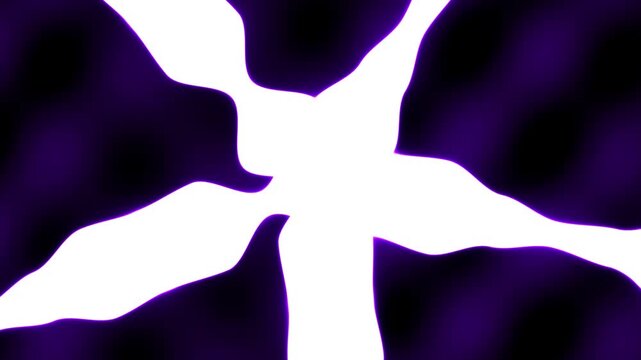Abstract Rotating Cathode Beam Star with Glowing Purple Aura