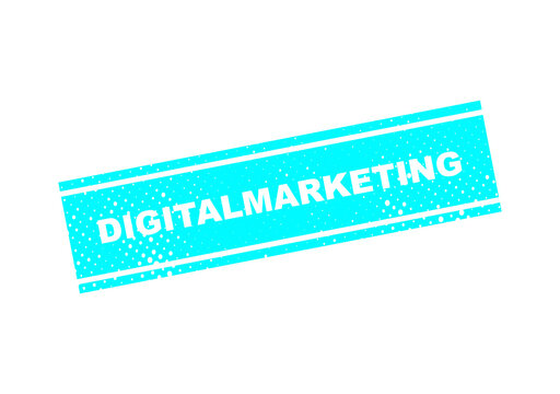Digital marketing text stamp with dotted border illustration