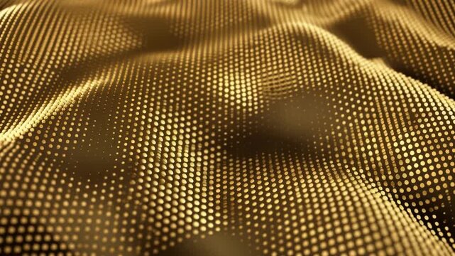 Golden halftone dots background with smooth animated pattern, rhythmic looping motion, clean geometric texture, seamless abstract visual backdrop, 4K video