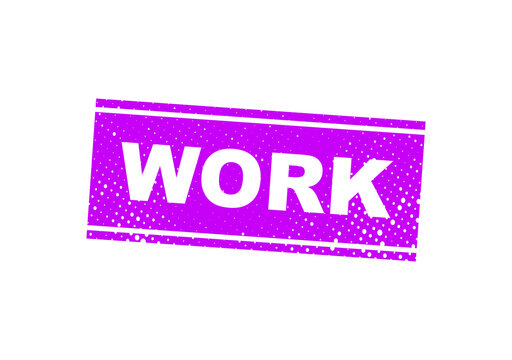 Purple work stamp or badge with glitter effect illustration