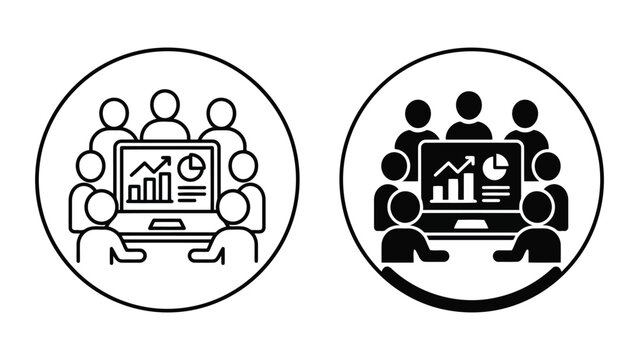 Business team reviewing performance reports and data on computer with business