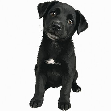 Cute black puppy sitting and looking up with curious expression dog sitting puppy portrait small dog young dog adorable pet mixed breed