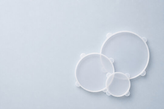 Three Translucent Silicone Stretch Lids in Graduated Sizes